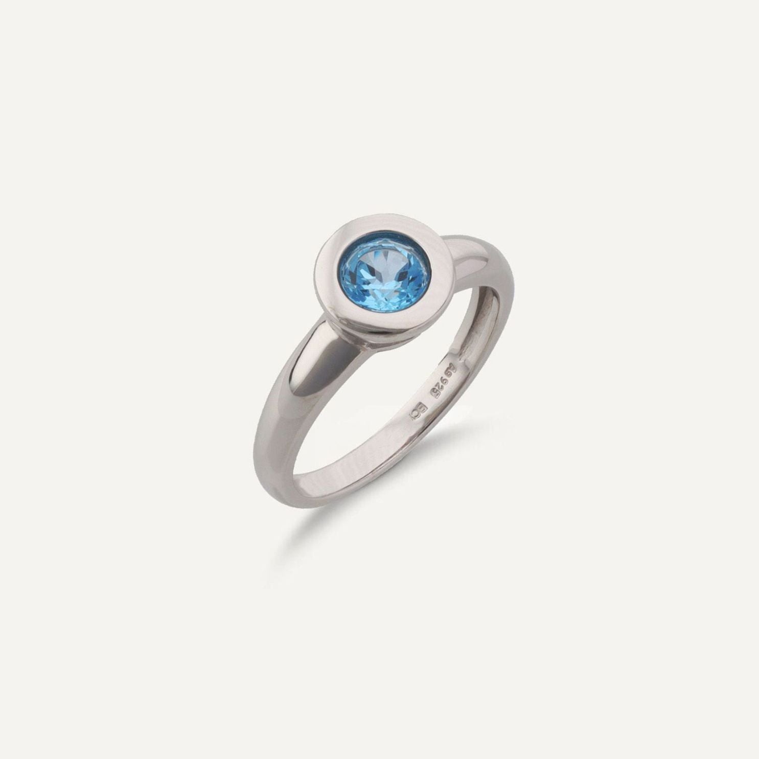 Ring Blautopas ca. 0,80 ct Silber