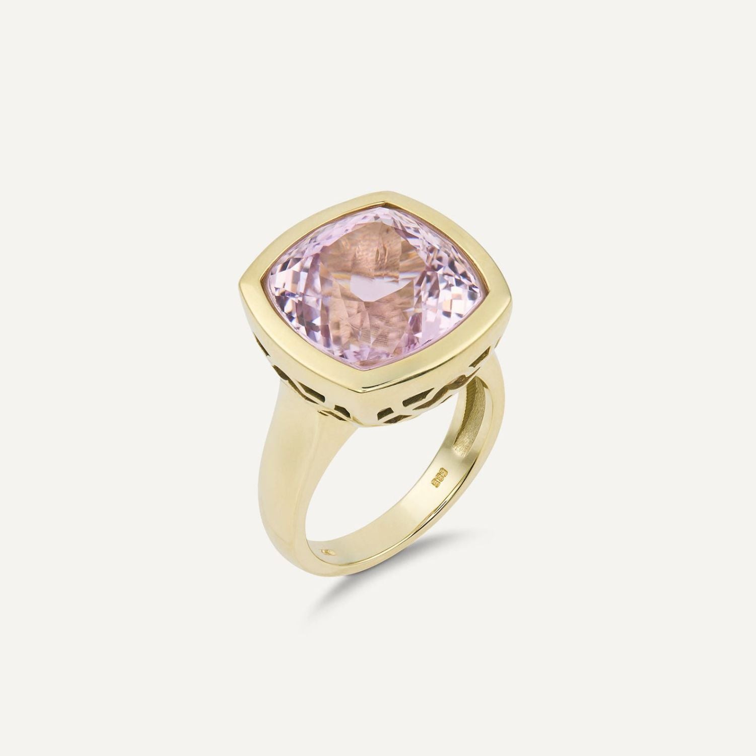 Ring Galileia Kunzit ca. 15,00 ct Gelbgold