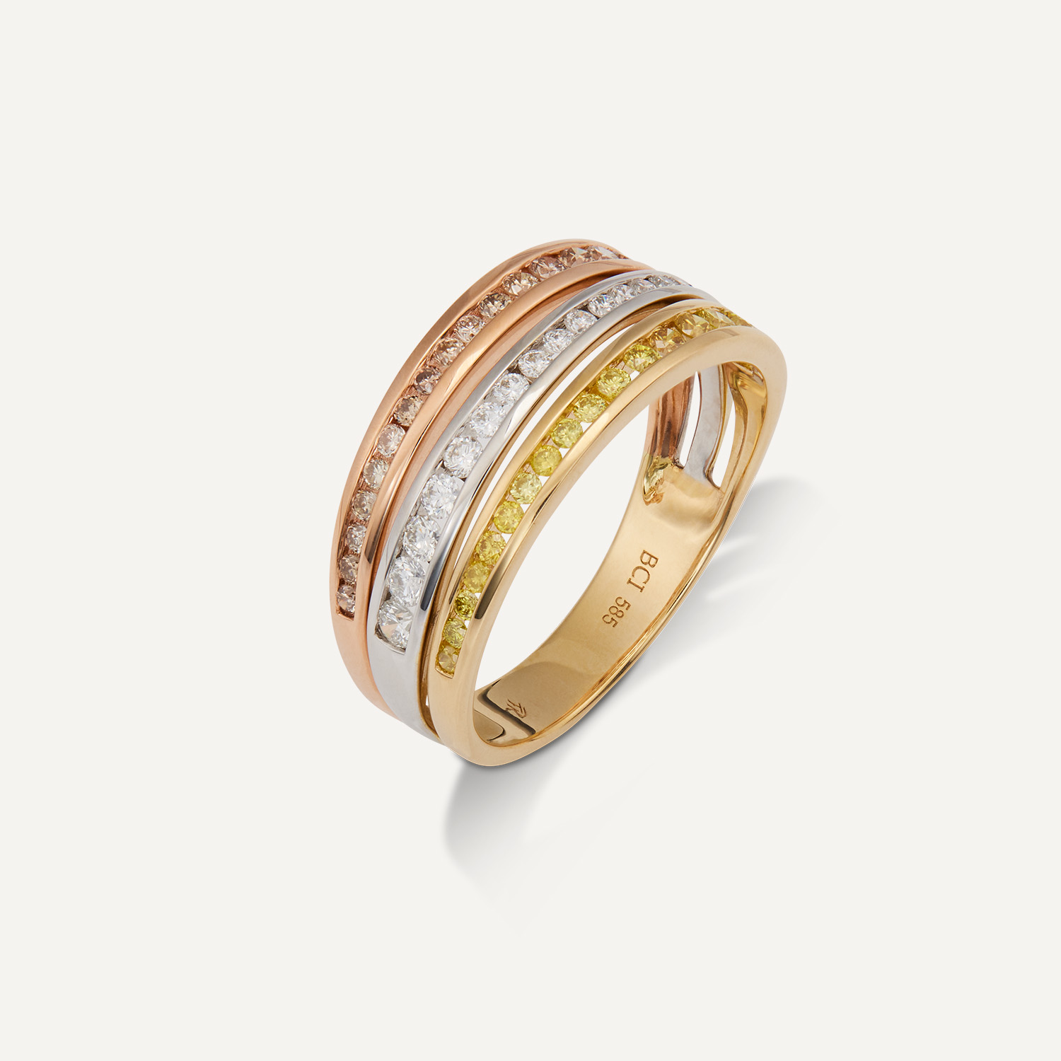 Ring Brillant ca. 0,76 ct Tricolor Gold